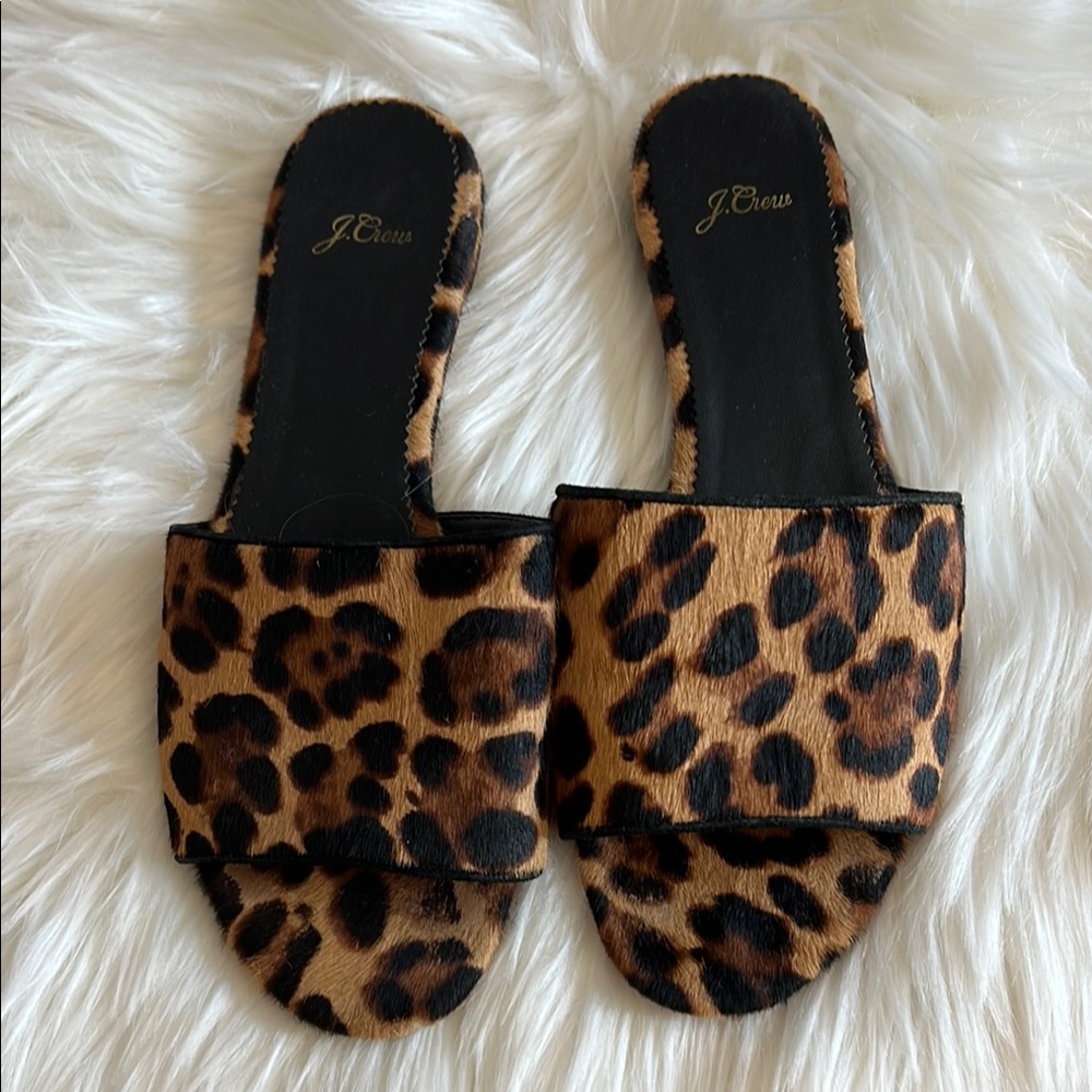 J. Crew Leopard Print Slides